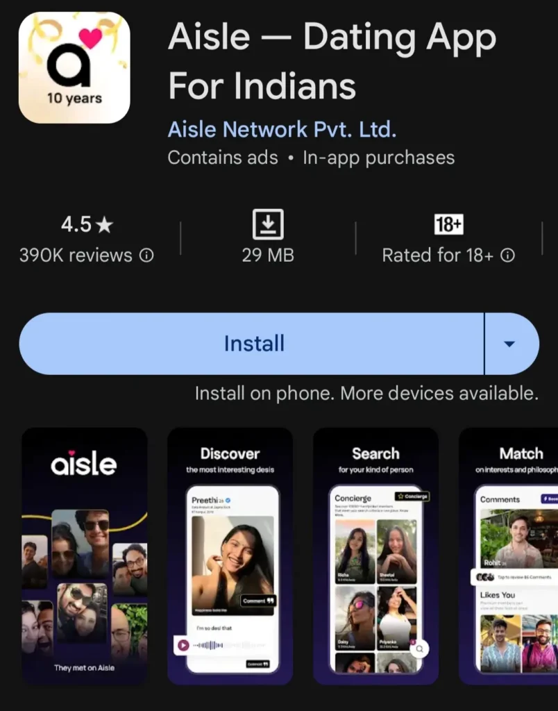 Aisle Dating App For Indians